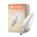 Ledvance LED Classic E14 Bougie Filament Dépolie 2.2W 470lm - 827 Blanc Très Chaud | Équivalent 40W
