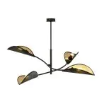 Emibig Plafonnier Lotus Acier Noir | Convient pour 4x E14 - Max 10W